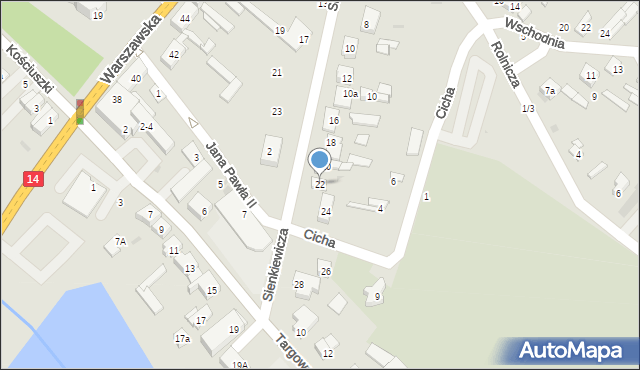 Stryków, Sienkiewicza Henryka, 22, mapa Stryków