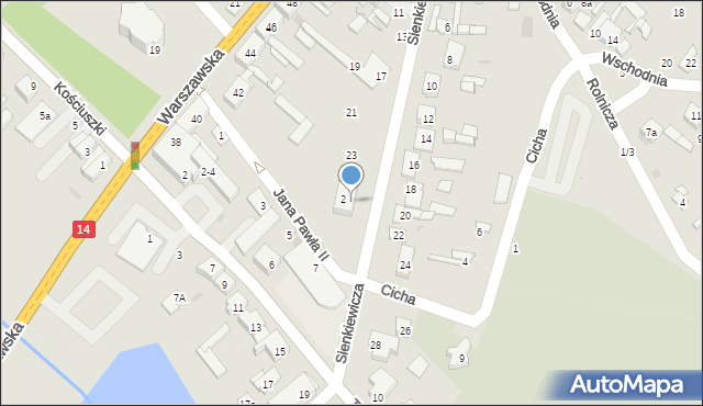 Stryków, Sienkiewicza Henryka, 25, mapa Stryków