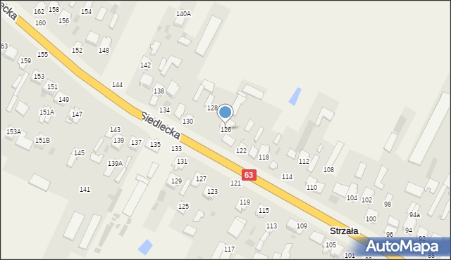 Strzała, Siedlecka, 126, mapa Strzała