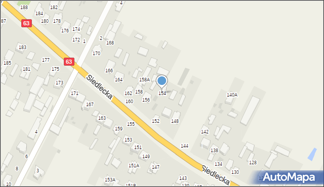 Strzała, Siedlecka, 154, mapa Strzała