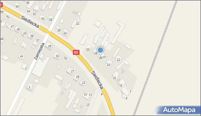 Strzała, Siedlecka, 16, mapa Strzała
