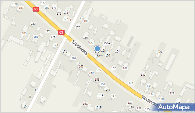 Strzała, Siedlecka, 160, mapa Strzała
