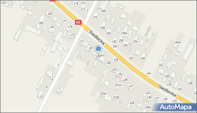Strzała, Siedlecka, 163, mapa Strzała