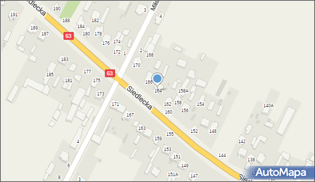 Strzała, Siedlecka, 164, mapa Strzała