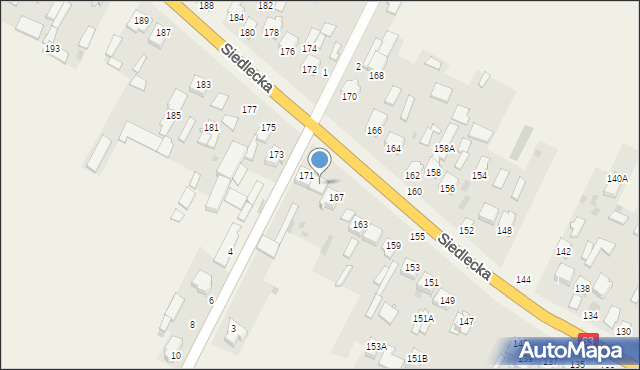 Strzała, Siedlecka, 169, mapa Strzała