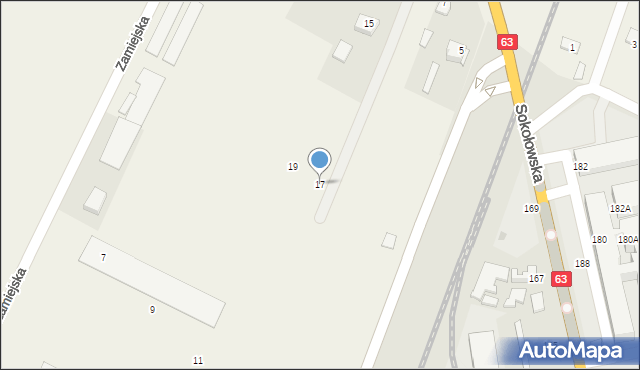 Strzała, Siedlecka, 17, mapa Strzała