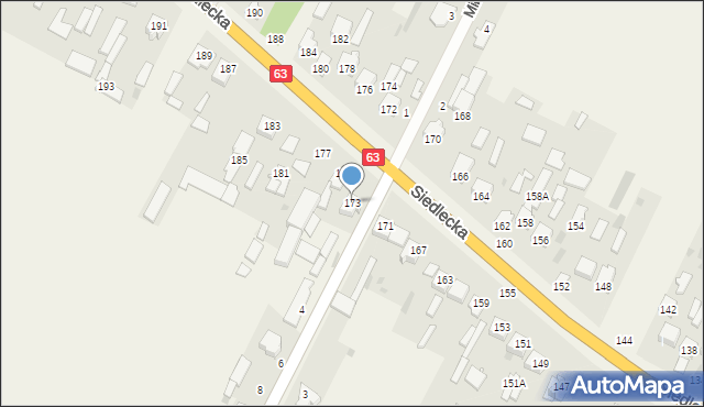 Strzała, Siedlecka, 173, mapa Strzała