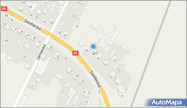 Strzała, Siedlecka, 18, mapa Strzała