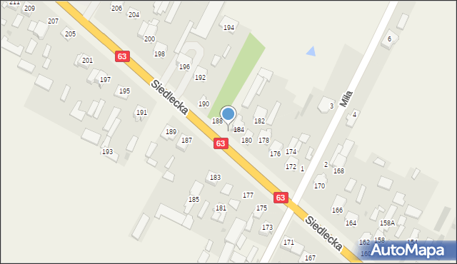 Strzała, Siedlecka, 186, mapa Strzała