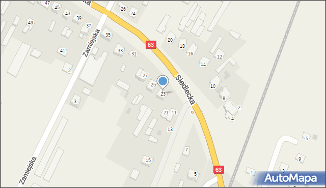 Strzała, Siedlecka, 23, mapa Strzała