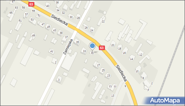 Strzała, Siedlecka, 31, mapa Strzała