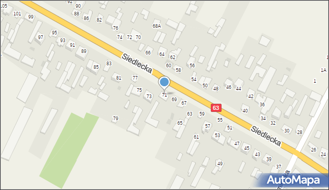 Strzała, Siedlecka, 71, mapa Strzała
