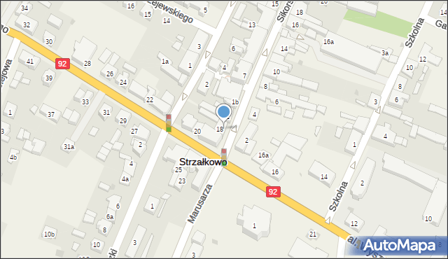 Strzałkowo, Sikorskiego Władysława, gen., 1a, mapa Strzałkowo