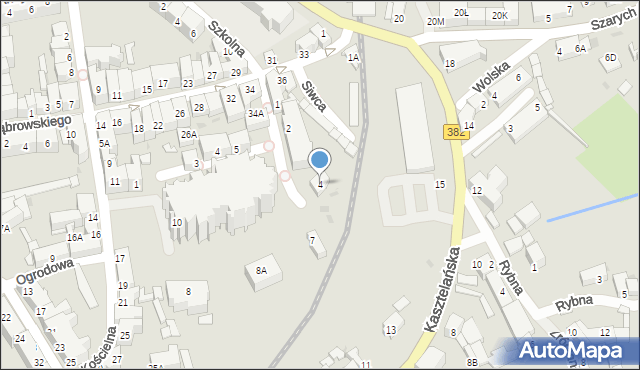 Strzegom, Siwca Stanisława, ks. prał., 4, mapa Strzegom