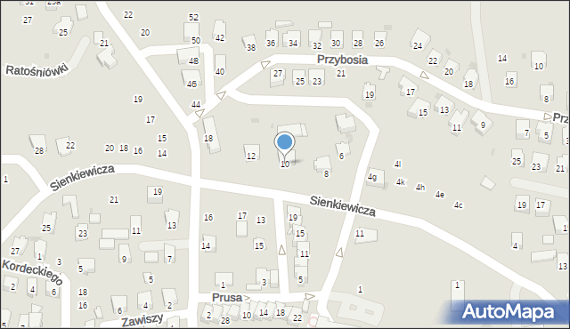 Strzyżów, Sienkiewicza Henryka, 10, mapa Strzyżów