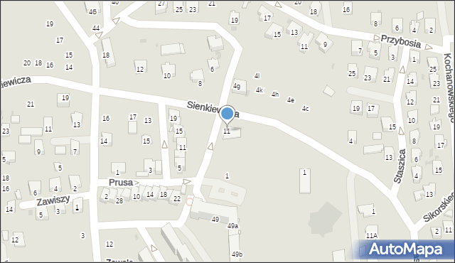 Strzyżów, Sienkiewicza Henryka, 11, mapa Strzyżów