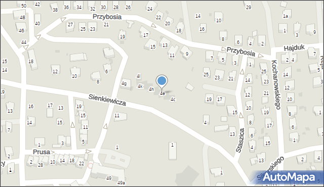 Strzyżów, Sienkiewicza Henryka, 4e, mapa Strzyżów