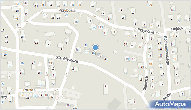 Strzyżów, Sienkiewicza Henryka, 4f, mapa Strzyżów