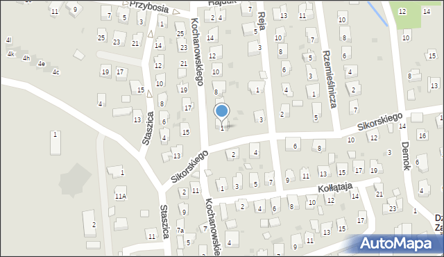 Strzyżów, Sikorskiego Władysława, gen., 1, mapa Strzyżów