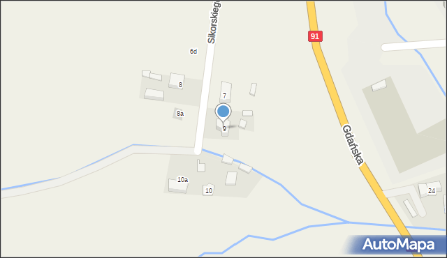 Subkowy, Sikorskiego Władysława, gen., 9, mapa Subkowy