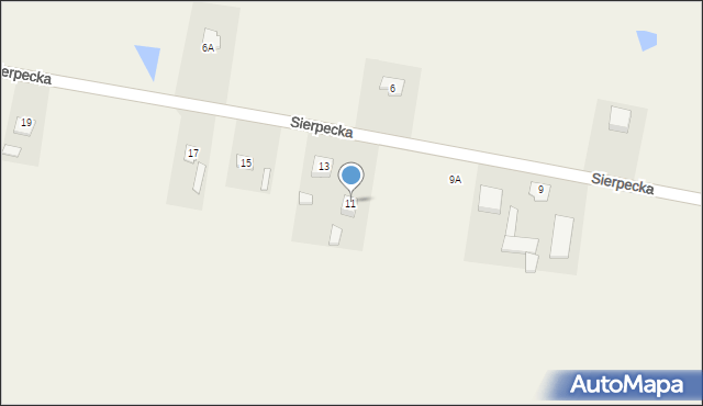 Sudragi, Sierpecka, 11, mapa Sudragi
