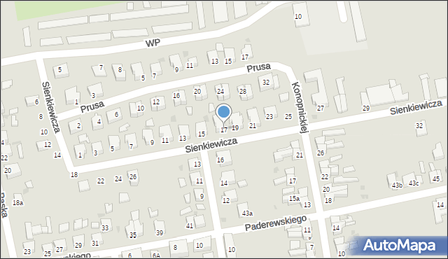 Sulęcin, Sienkiewicza Henryka, 17, mapa Sulęcin