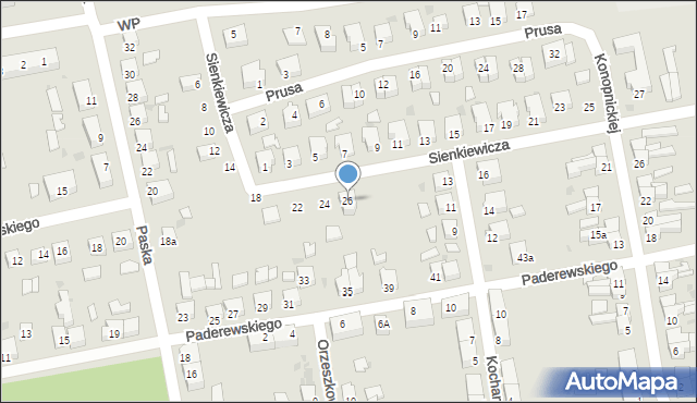 Sulęcin, Sienkiewicza Henryka, 26, mapa Sulęcin