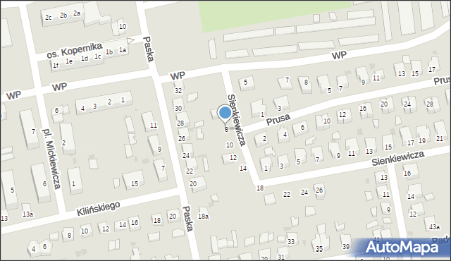 Sulęcin, Sienkiewicza Henryka, 8, mapa Sulęcin