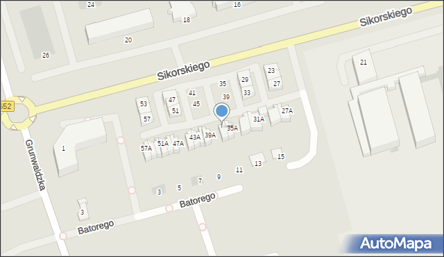Suwałki, Sikorskiego Władysława, gen., 37A, mapa Suwałk