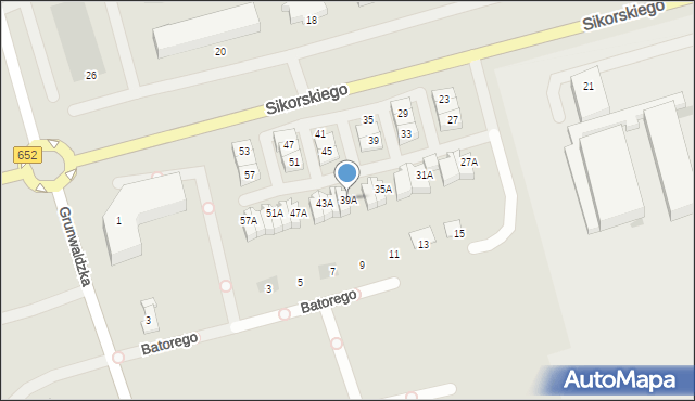 Suwałki, Sikorskiego Władysława, gen., 39A, mapa Suwałk