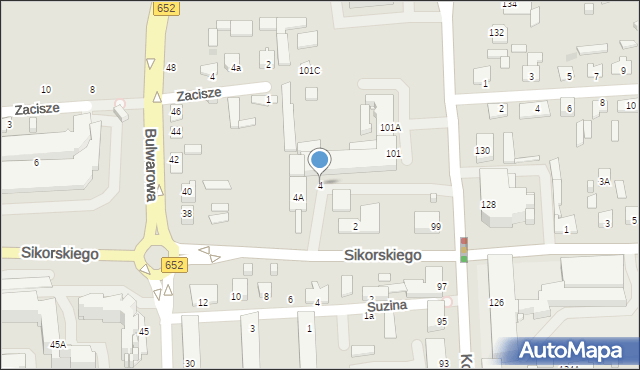 Suwałki, Sikorskiego Władysława, gen., 4, mapa Suwałk