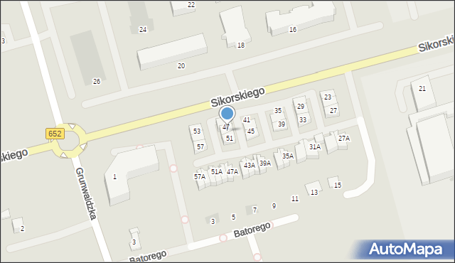Suwałki, Sikorskiego Władysława, gen., 49, mapa Suwałk