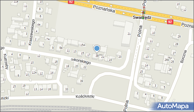 Swarzędz, Sikorskiego Władysława, gen., 19, mapa Swarzędz