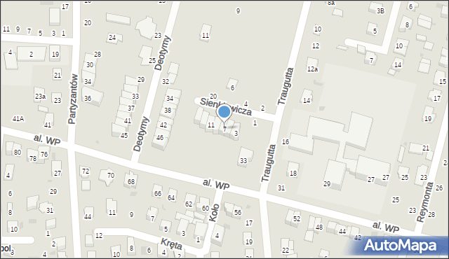 Świdnik, Sienkiewicza Henryka, 7, mapa Świdnika