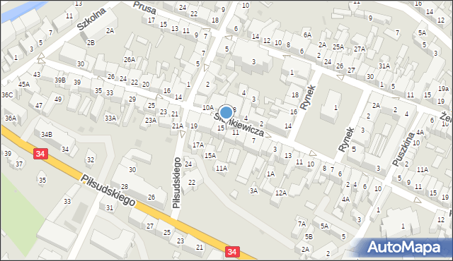 Świebodzice, Sienkiewicza Henryka, 13, mapa Świebodzice