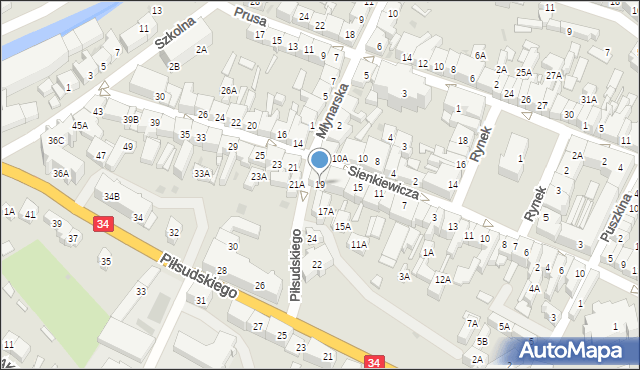 Świebodzice, Sienkiewicza Henryka, 19, mapa Świebodzice