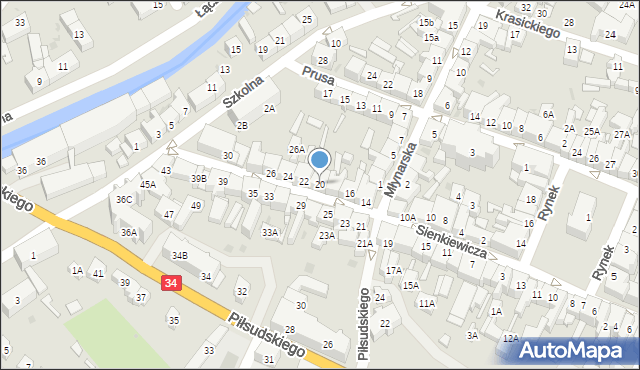Świebodzice, Sienkiewicza Henryka, 20, mapa Świebodzice