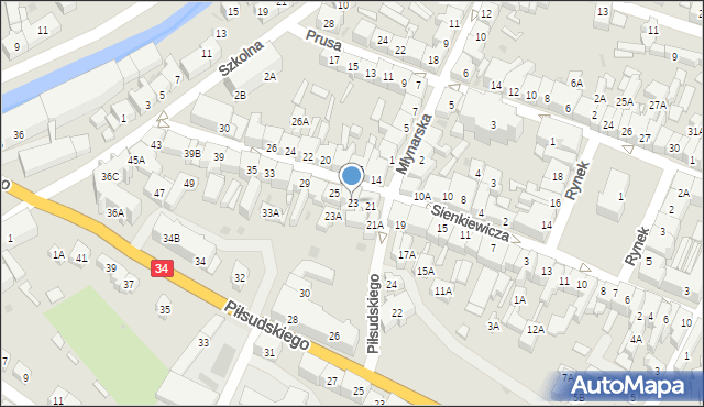 Świebodzice, Sienkiewicza Henryka, 23, mapa Świebodzice