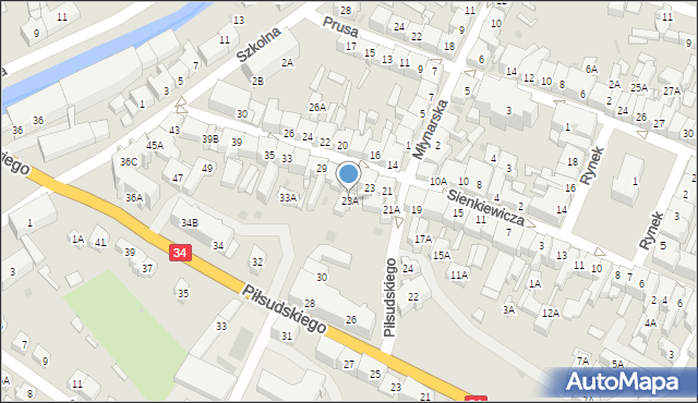 Świebodzice, Sienkiewicza Henryka, 23A, mapa Świebodzice