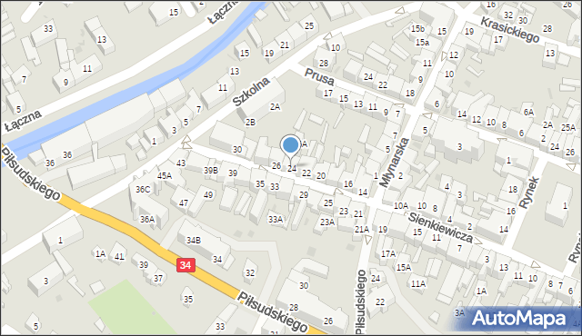 Świebodzice, Sienkiewicza Henryka, 24, mapa Świebodzice