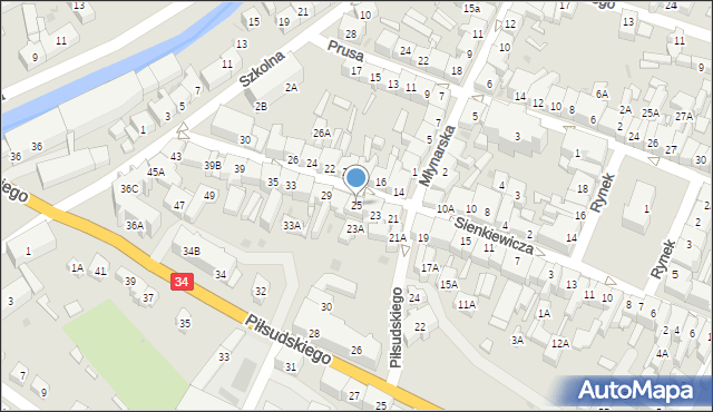 Świebodzice, Sienkiewicza Henryka, 25, mapa Świebodzice