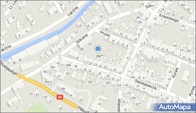 Świebodzice, Sienkiewicza Henryka, 26A, mapa Świebodzice