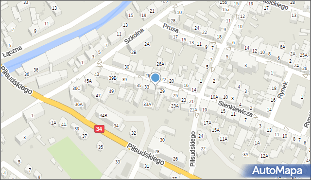 Świebodzice, Sienkiewicza Henryka, 31, mapa Świebodzice