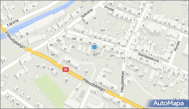 Świebodzice, Sienkiewicza Henryka, 33A, mapa Świebodzice