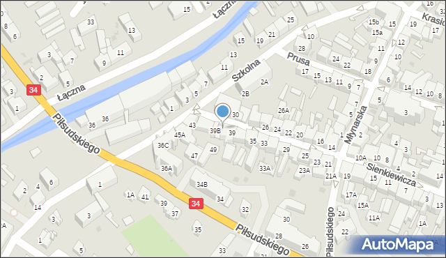Świebodzice, Sienkiewicza Henryka, 39A, mapa Świebodzice