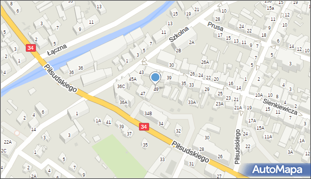 Świebodzice, Sienkiewicza Henryka, 49, mapa Świebodzice