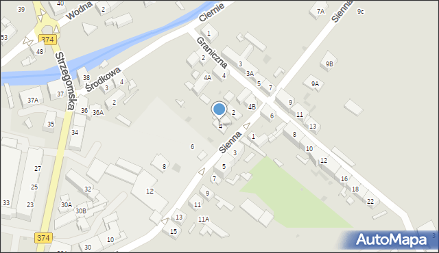 Świebodzice, Sienna, 4, mapa Świebodzice