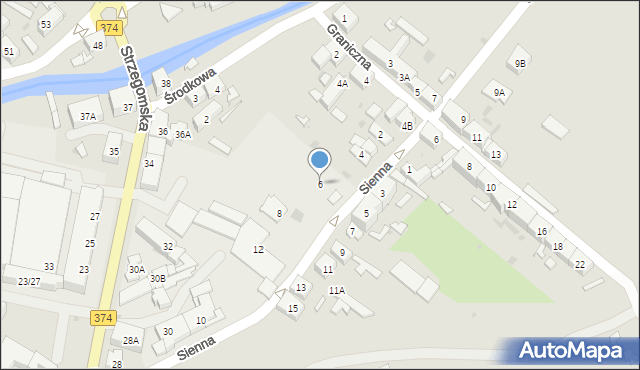 Świebodzice, Sienna, 6, mapa Świebodzice