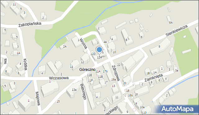 Świeradów-Zdrój, Sienkiewicza Henryka, 12A, mapa Świeradów-Zdrój