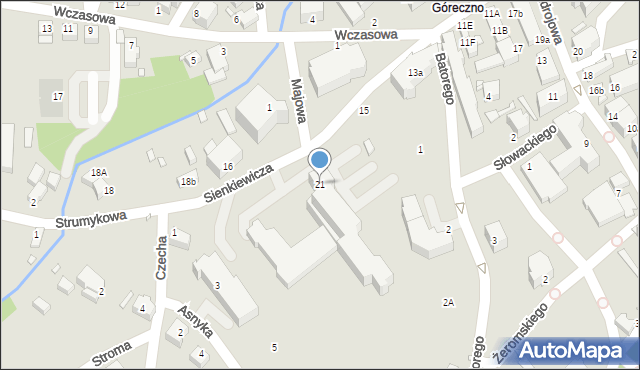 Świeradów-Zdrój, Sienkiewicza Henryka, 21, mapa Świeradów-Zdrój